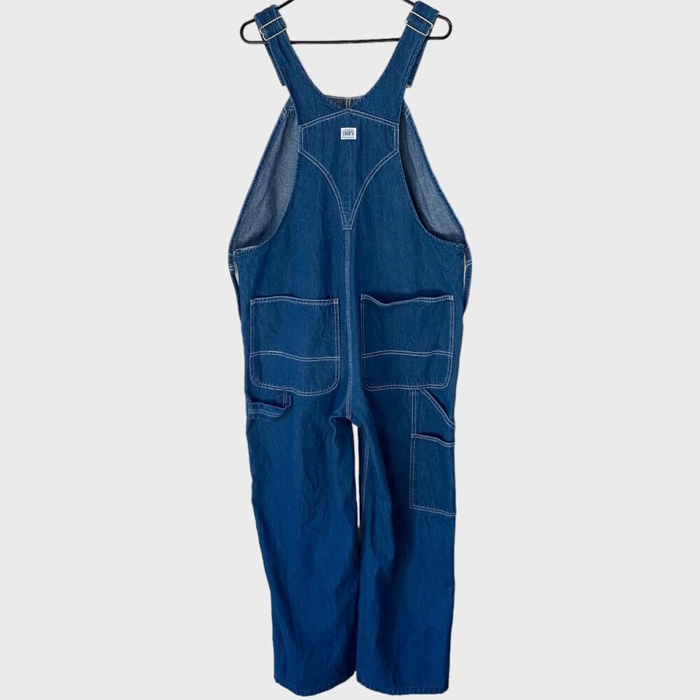 Liberty Stonewashed Denim Bib Overalls Blue Men's Size 38X30 Carpenter Workwear - Picture 3 of 13